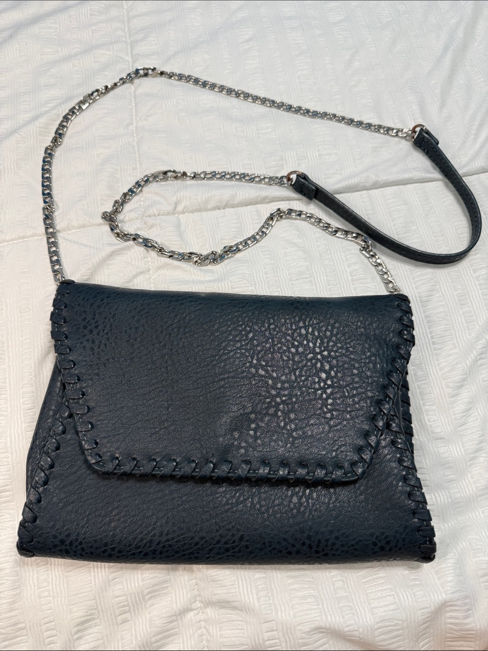 Urban Expressions Black Crossbody with Silver Chain Strap